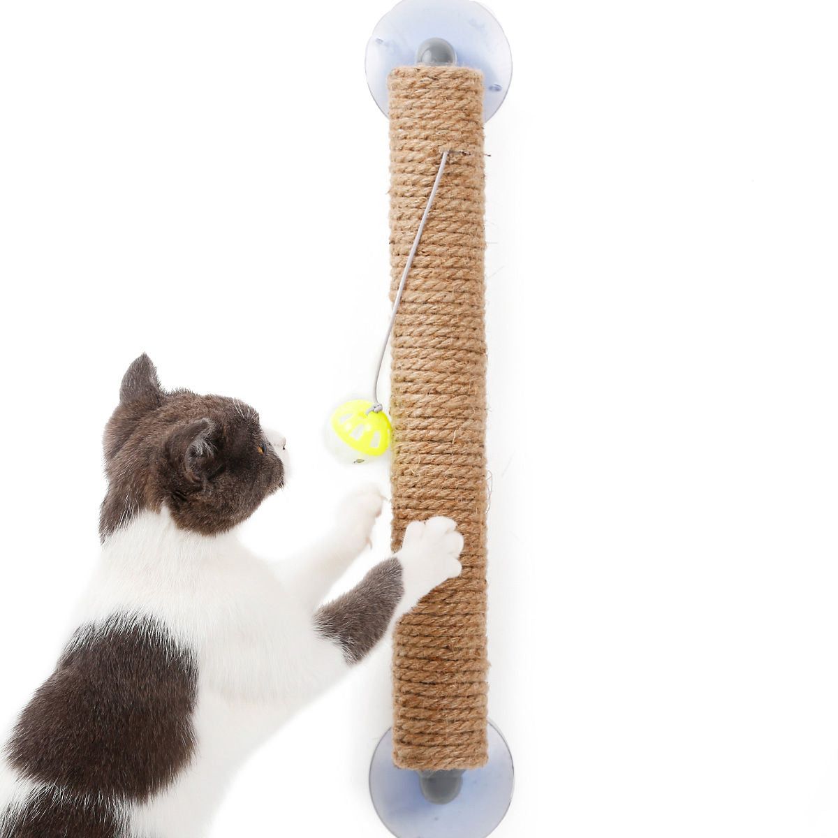 Claw' Sisal Rope and Toy Suction Cup Stick Shaped Cat Scratcher