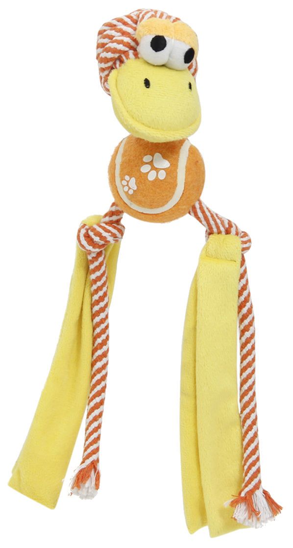 Rope Squeaker and Crinkle Tennis Dog Toy