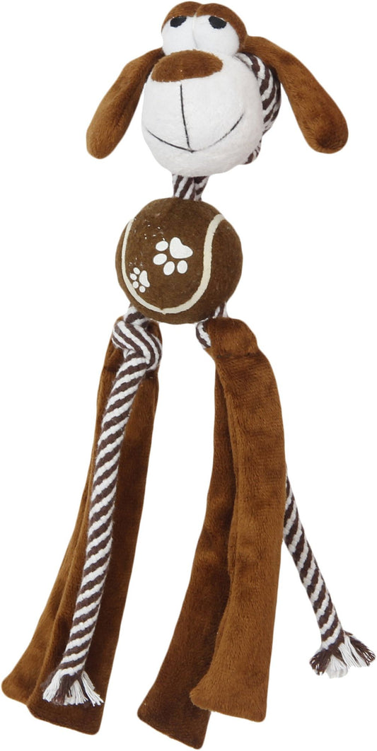Rope Squeaker and Crinkle Tennis Dog Toy