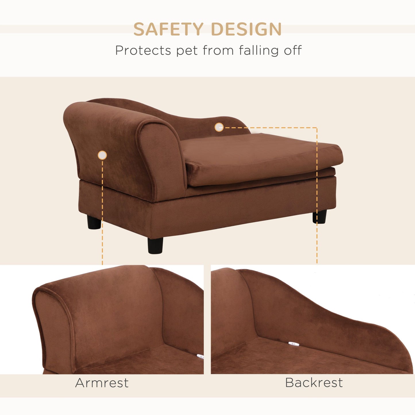 Pet Sofa Bed Couch with Storage, Pet Sofa for Cats and Small Dogs