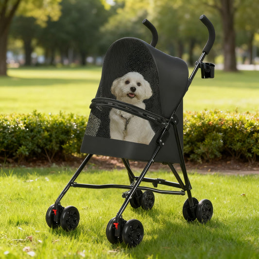 Pet Stroller for Small Dogs Cats with Mesh Ventilation, Lightweight