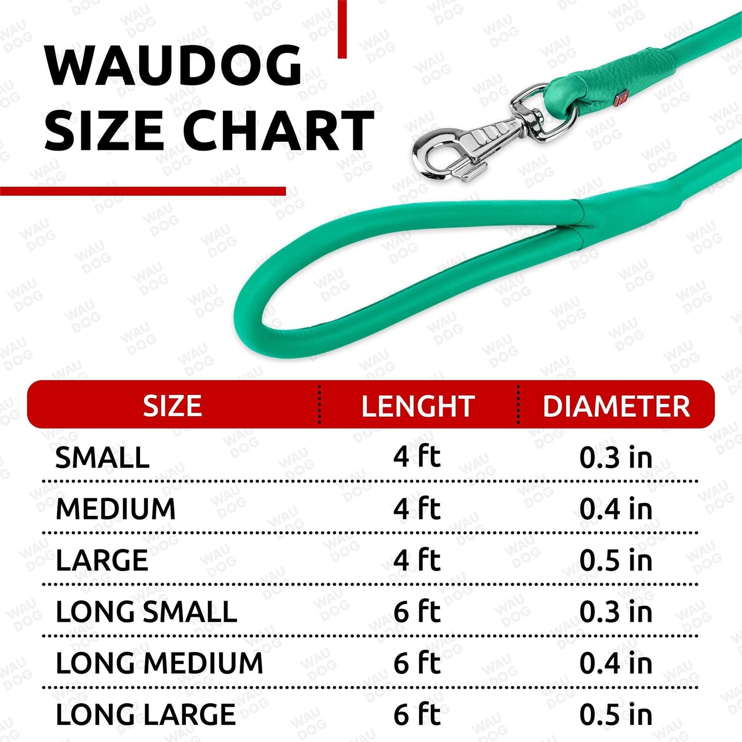 Rolled Leather Dog Leash 4Ft * 0.4 in for Small Medium