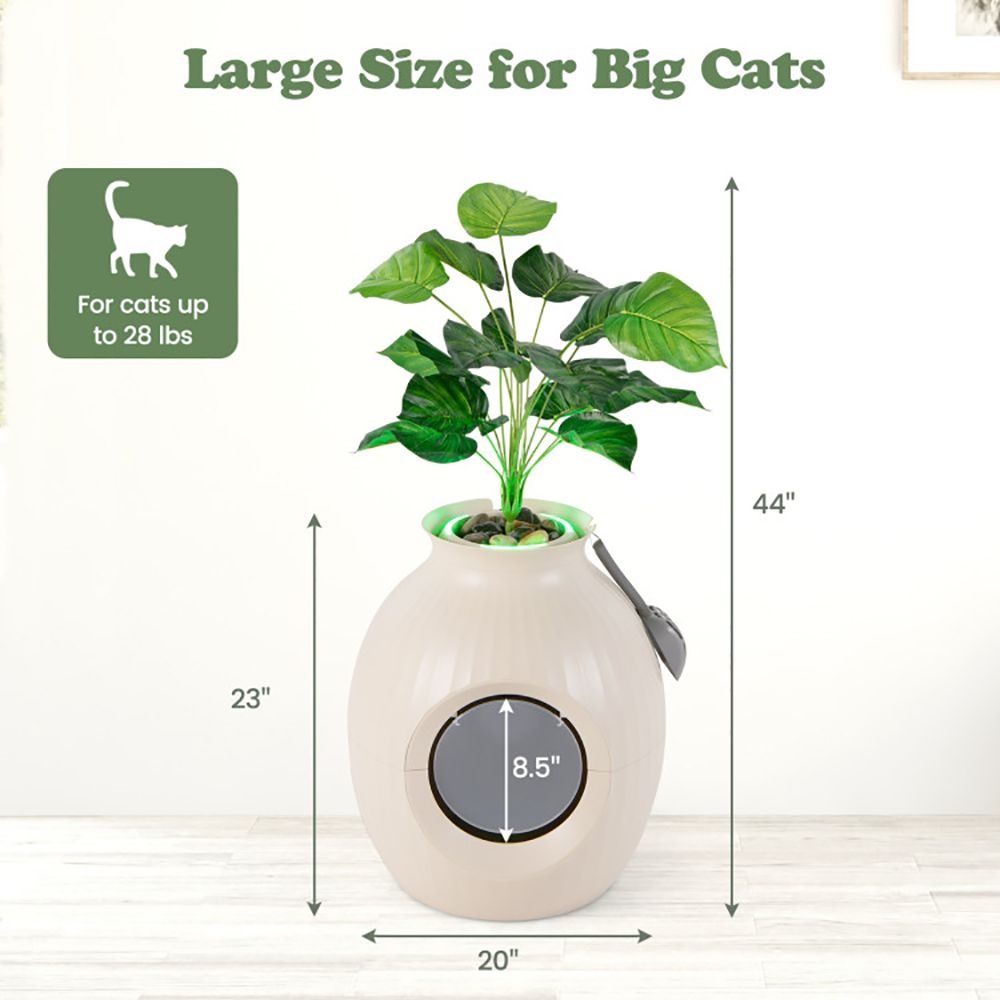 Smart Plant Cat Litter Box with Electronic Odor Removal &