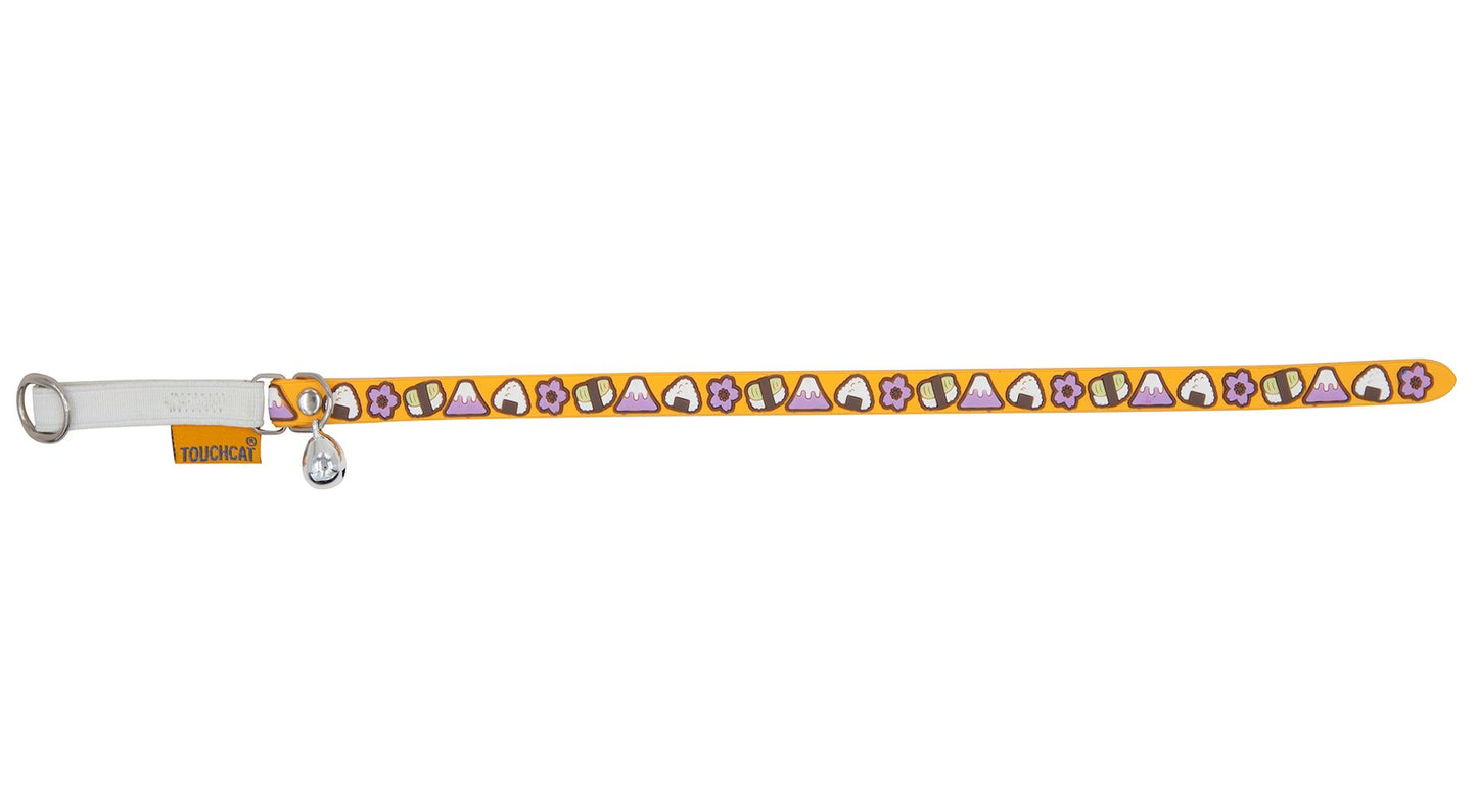 Touchcat Bell-Chime Designer Rubberized Cat Collar with Stainless Steel Hooks