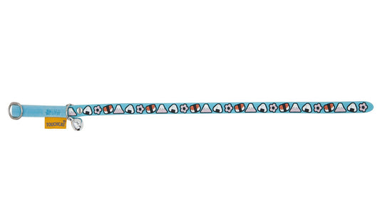 Touchcat Bell-Chime Designer Rubberized Cat Collar with Stainless Steel Hooks