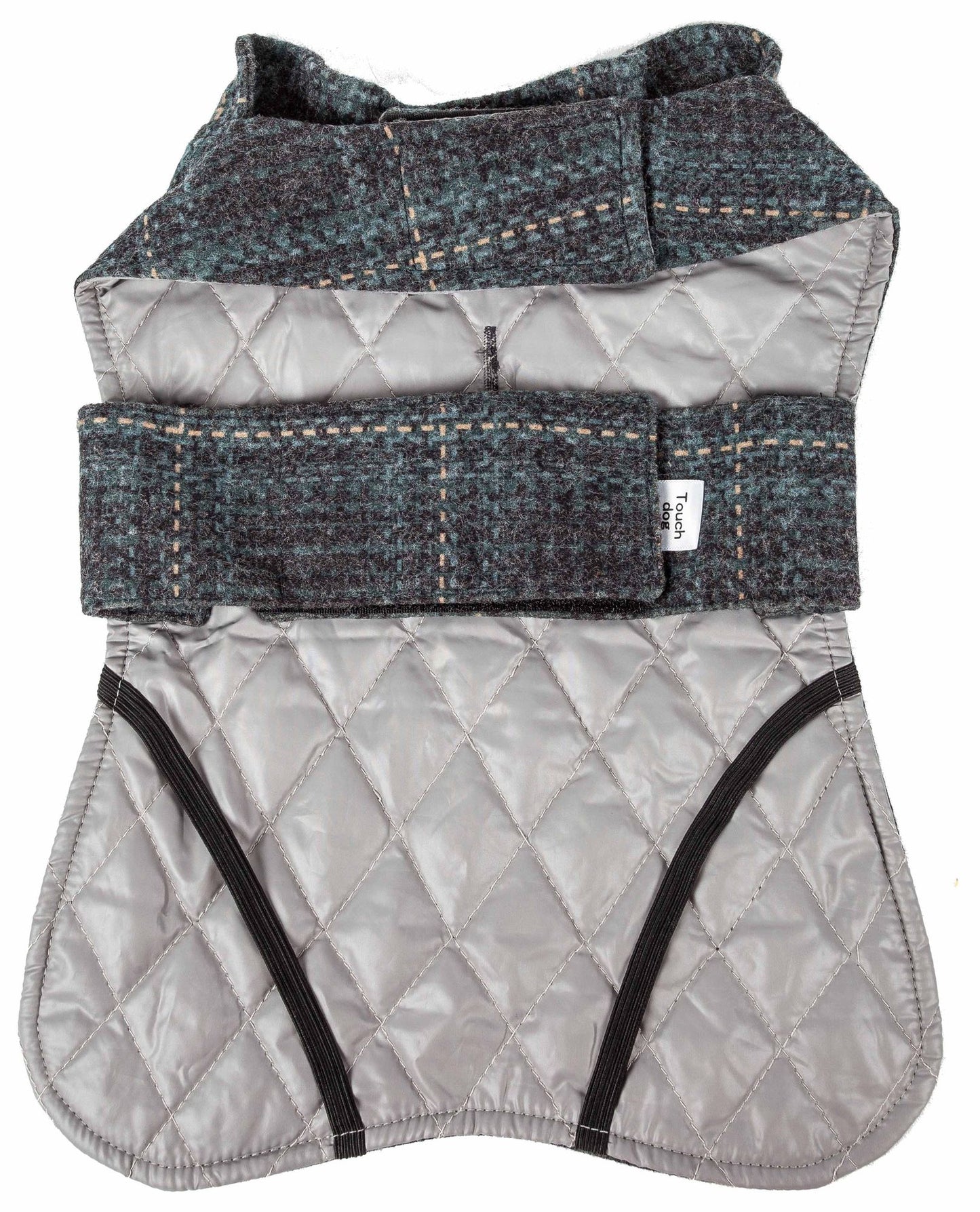 Touchdog 2-in-1 Windowpane Plaided Dog Jacket with Matching Reversible Dog