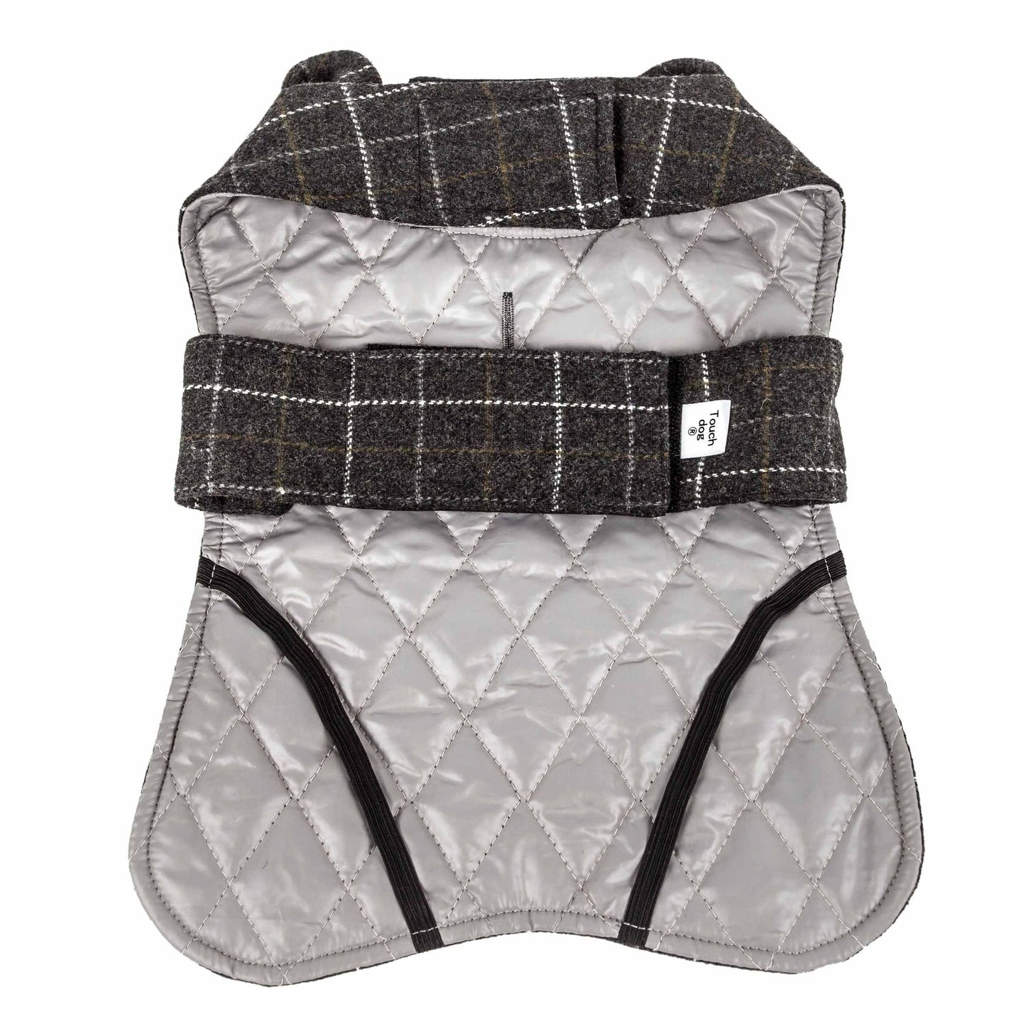 Touchdog 2-in-1 Windowpane Plaided Dog Jacket with Matching Reversible Dog
