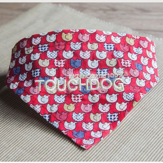 Touchdog Elephant Patterned Fashionable Velcro Bandana
