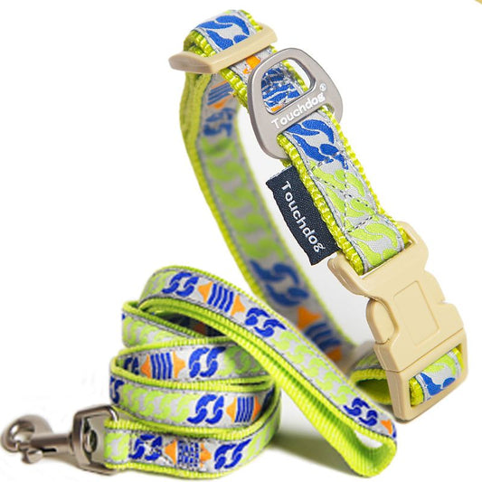 Touchdog Tough Stitched Embroidered Collar and Leash