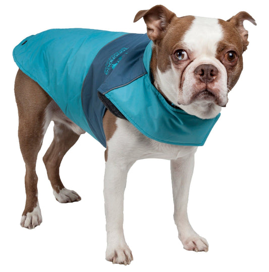 Touchdog Lightening-Shield Waterproof 2-in-1 Convertible Dog Jacket