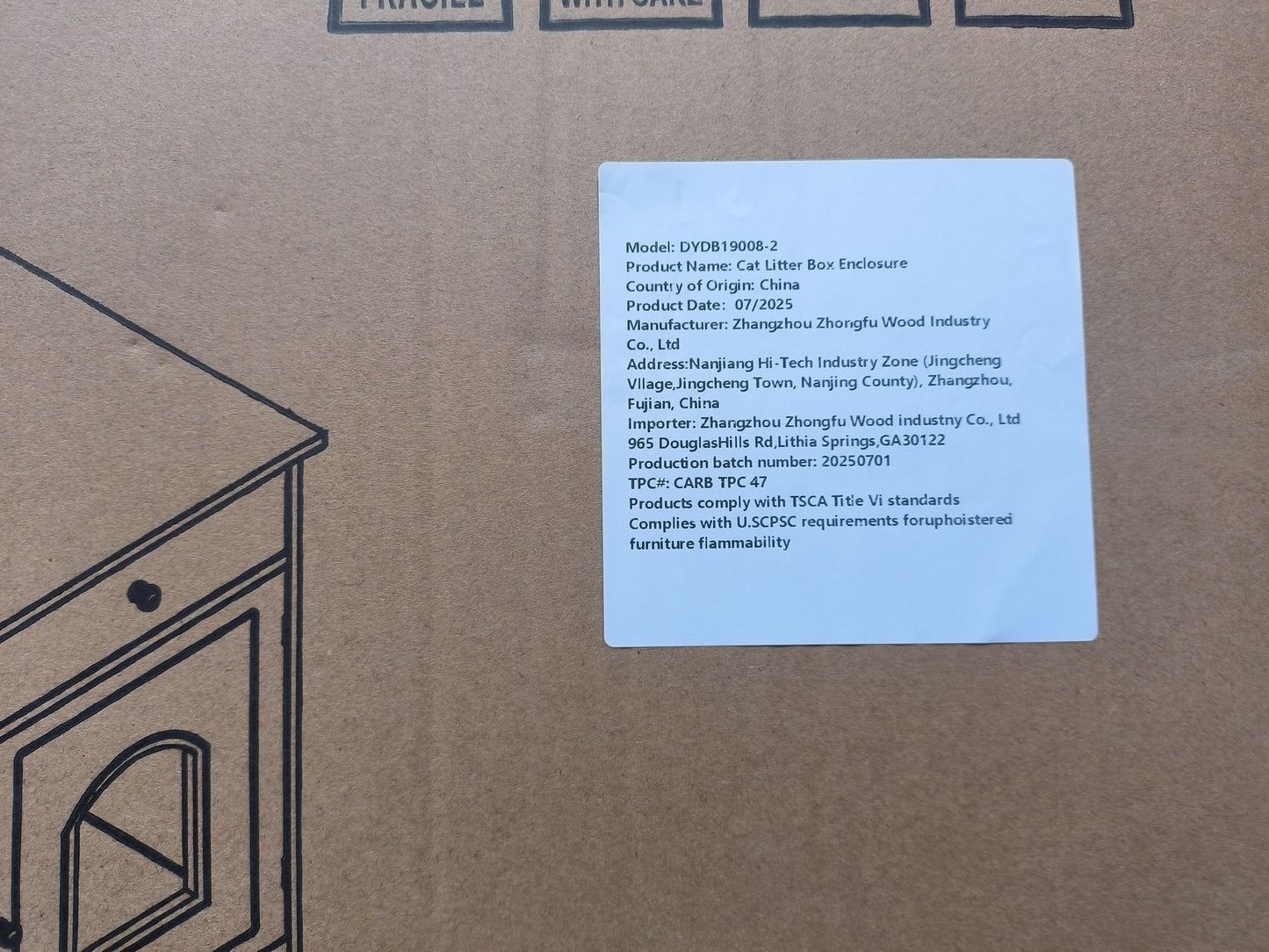 Wooden Pet House Cat Litter Box Enclosure with Drawer, Side Table