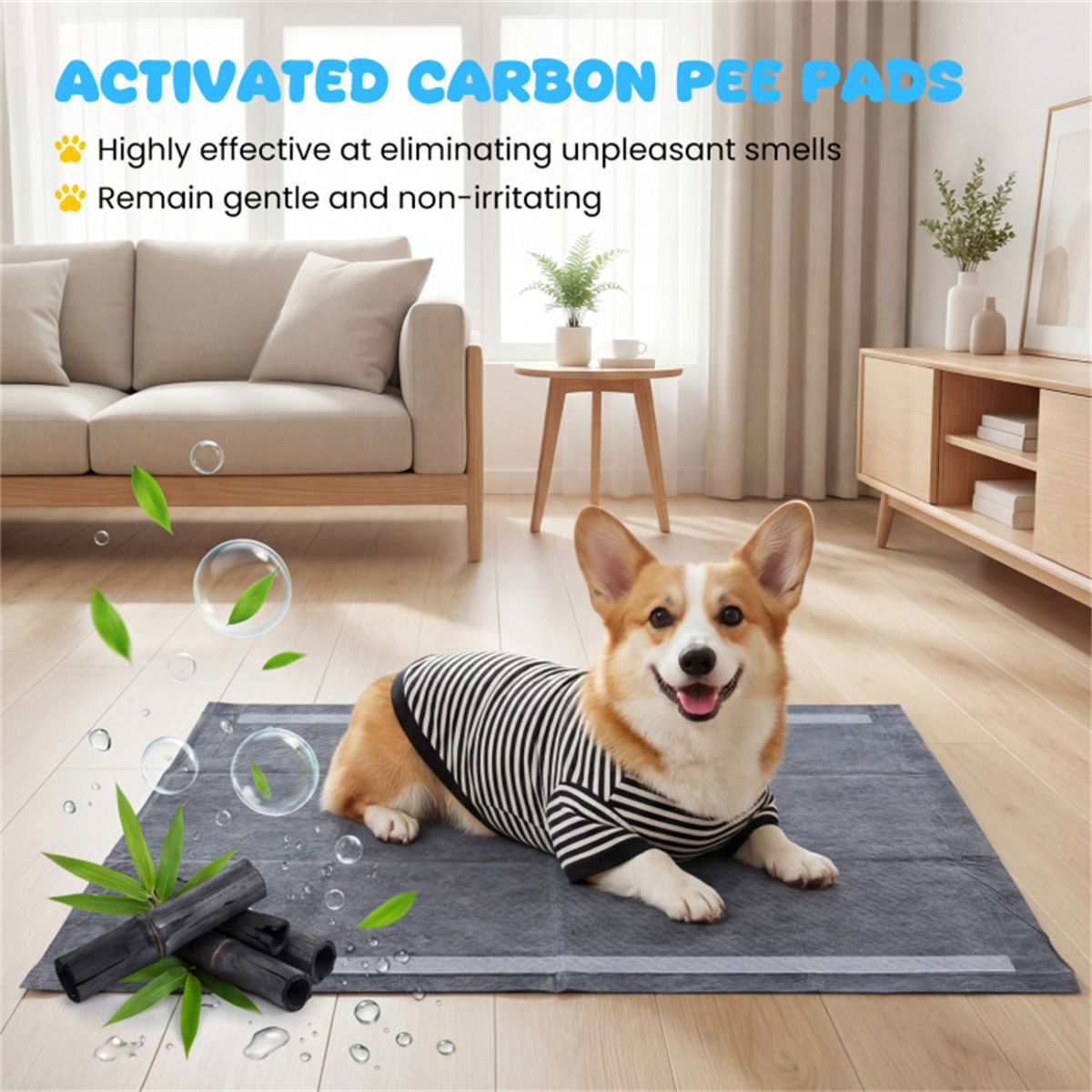 Pack Activated Carbon Dog Pee Pads 35.5, Extra Large 6-Layer Odor