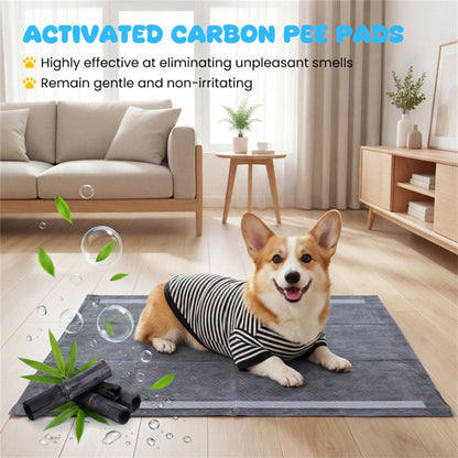 Pack Activated Carbon Dog Pee Pads 35.5, Extra Large 6-Layer Odor
