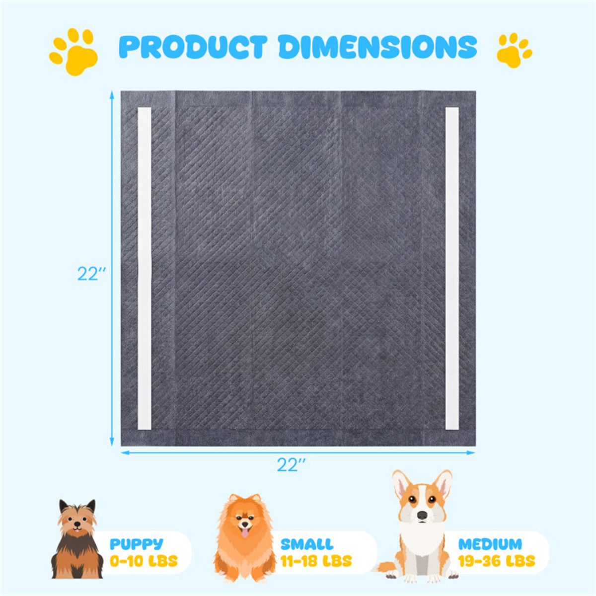 Pack Charcoal Dog Pee Pads 24, 6-Layer Ultra Absorbent Pet Training