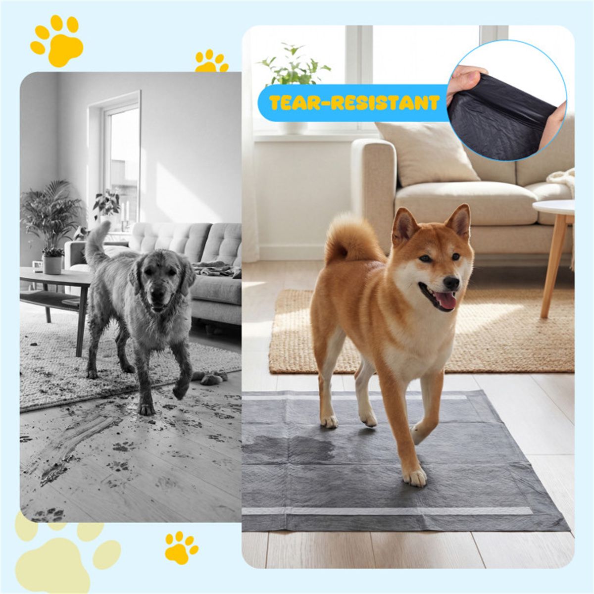 Pack Charcoal Dog Pee Pads 24, 6-Layer Ultra Absorbent Pet Training