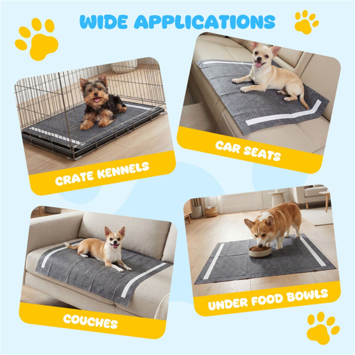 Pack Charcoal Dog Pee Pads 24, 6-Layer Ultra Absorbent Pet Training