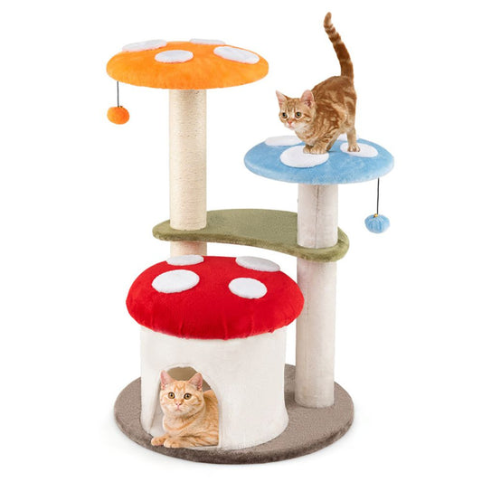 1PC 35 Inch Tall Cat Tower with Sisal Scratching Posts Cat Condo