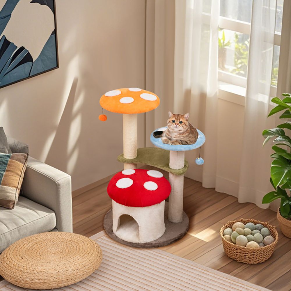 1PC 35 Inch Tall Cat Tower with Sisal Scratching Posts Cat Condo