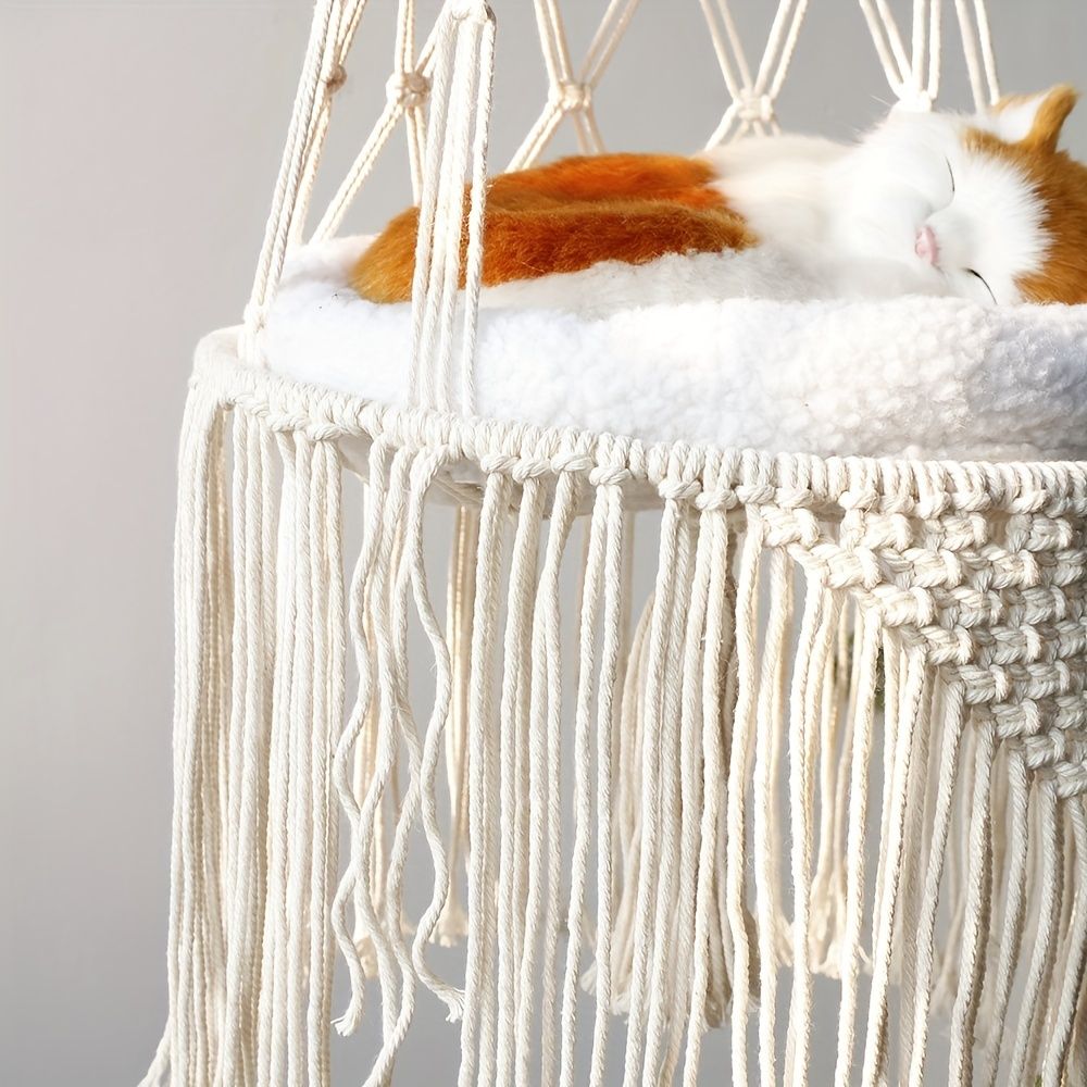 1pc Hand-Woven Cat Nest Hammock Basket - Comfortable and Stylish