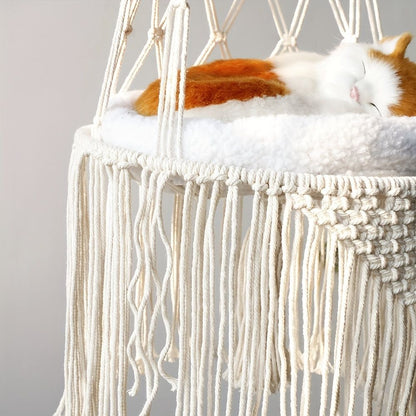 1pc Hand-Woven Cat Nest Hammock Basket - Comfortable and Stylish