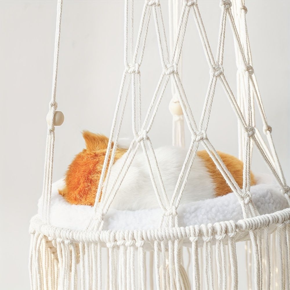 1pc Hand-Woven Cat Nest Hammock Basket - Comfortable and Stylish