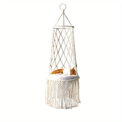 1pc Hand-Woven Cat Nest Hammock Basket - Comfortable and Stylish