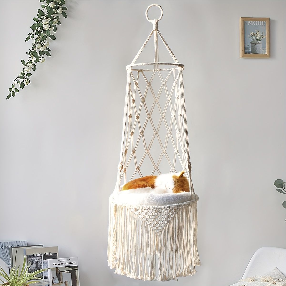 1pc Hand-Woven Cat Nest Hammock Basket - Comfortable and Stylish