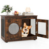 2-in-1 Dog Crate End Table - Rustic Brown, 88lbs Capacity