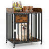 2-in-1 Dog Crate Furniture with Thickened Metal Tubes, Lockable