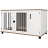 2-in-1 Dog Crate Table with Double Doors and Storage, Dog Cage
