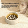 2-in-1 Dual Mode Large Plastic Cat Slow Feeder Bowl, Switchable