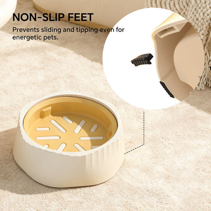 2-in-1 Dual Mode Large Plastic Cat Slow Feeder Bowl, Switchable