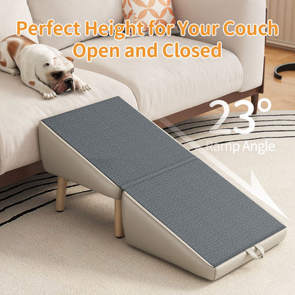 2-in-1 Foldable Pet Stairs Wooden Dog Ramp Non-Slip Portable Steps