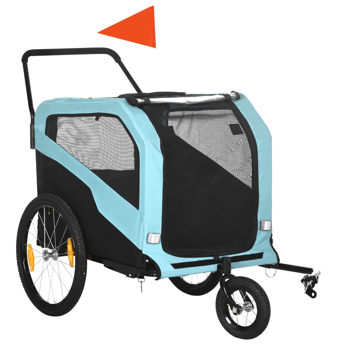 2-in-1 Large Dog Bike Trailer & Stroller Combo with Safety Hitch