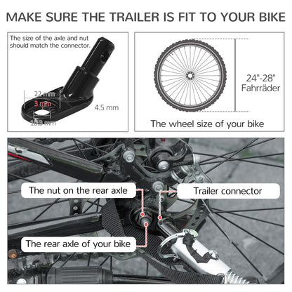 2-in-1 Large Dog Bike Trailer & Stroller Combo with Safety Hitch