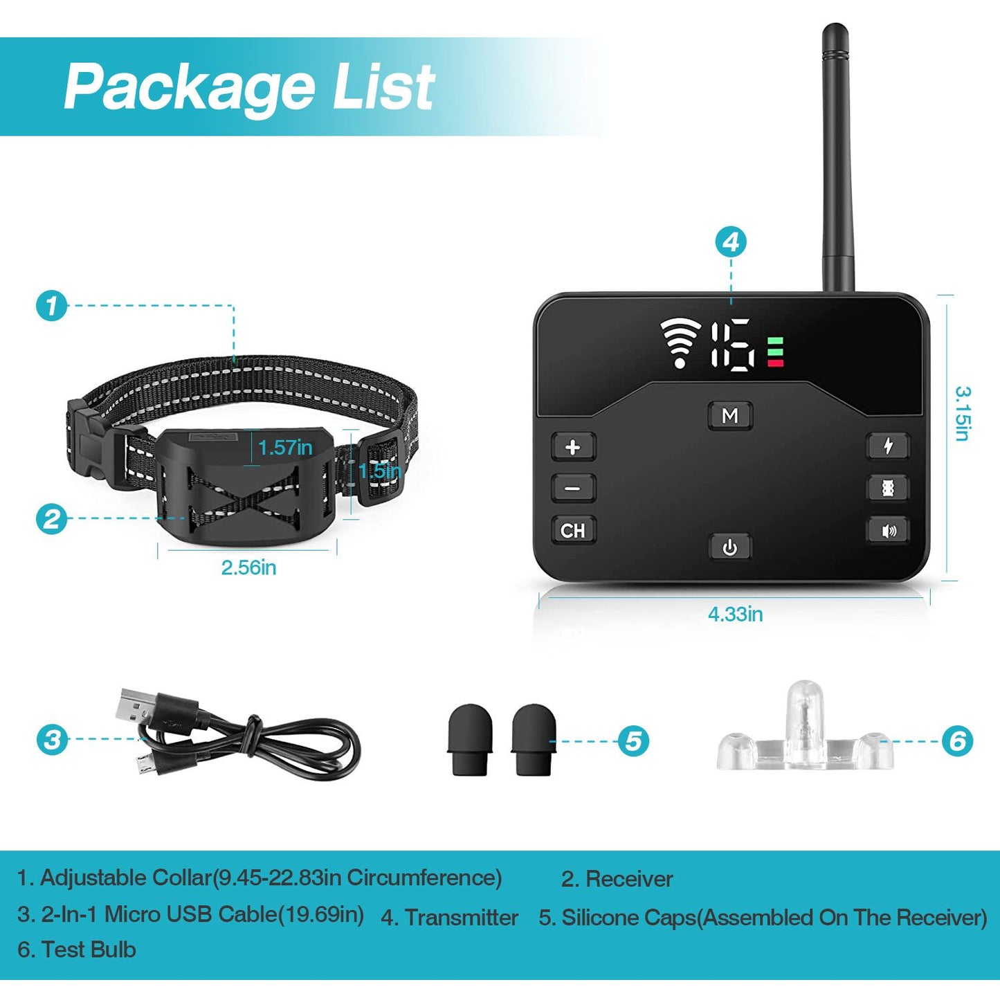 In 1 Wireless Electric Dog Fence Waterproof Pet Shock Boundary