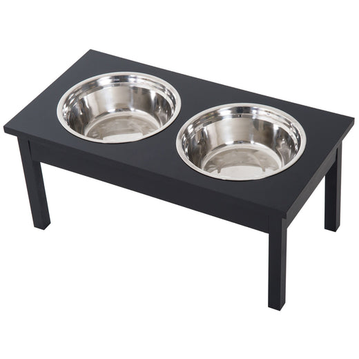 Stainless Steel Pet Bowls, 23"L Durable Wooden Heavy Duty Dog