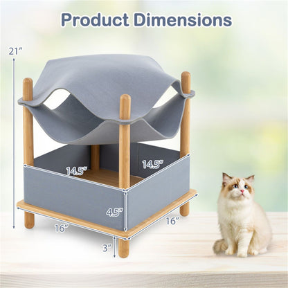 2-Tier Cat Condo with Hammock