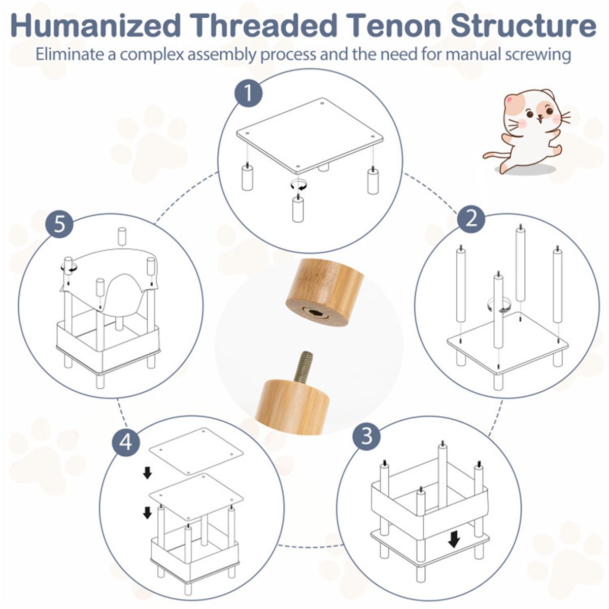 2-Tier Cat Condo with Hammock