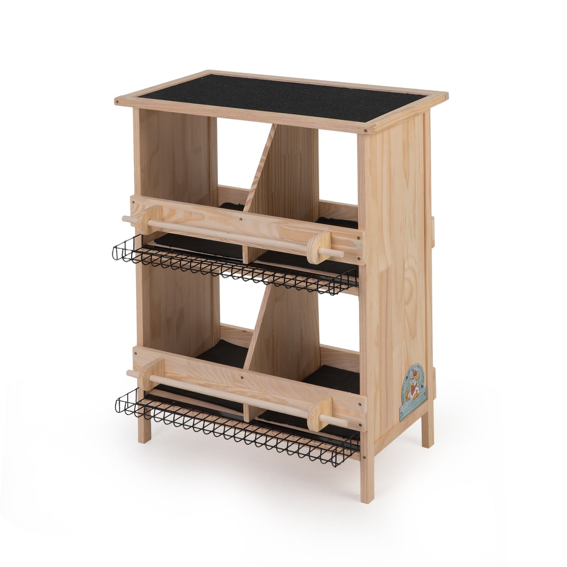 2-Tier Chicken Coop with Nesting Boxes, Standing Poles, Waterproof