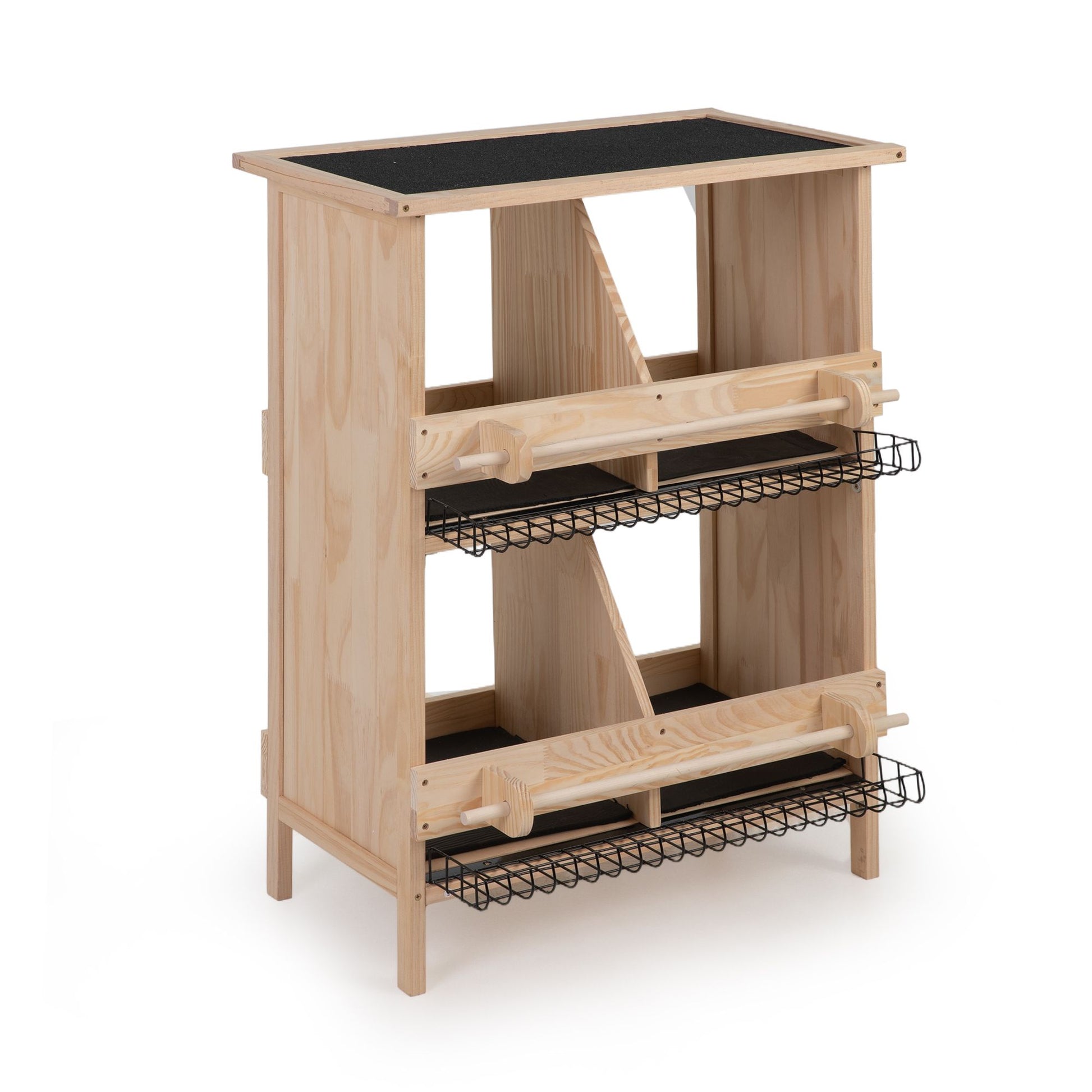 2-Tier Chicken Coop with Nesting Boxes, Standing Poles, Waterproof