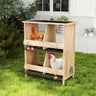 2-Tier Chicken Coop with Nesting Boxes, Standing Poles, Waterproof