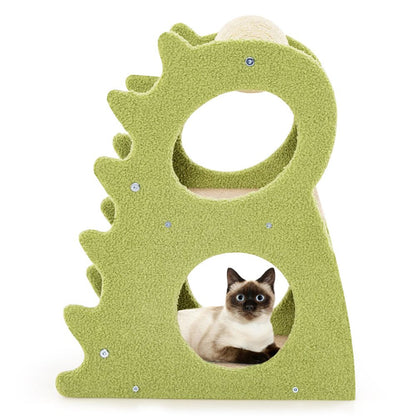 2-Tier Modern Cat Tree for Indoor Cats with Rotatable Sisal