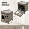 2-Tier Wicker Cat Condo with Litter Mat - Hidden Litter Box