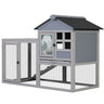 2-Tier Wood Rabbit Hutch, Indoor Outdoor Small Animal House