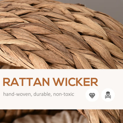 20" Elevated Cat Bed, Natural Braided Banana Leaf Basket