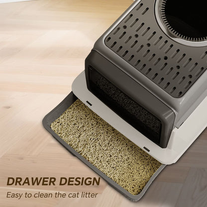 2026 Top-Rated Cat Litter Box: Pull-Out Drawer, No Scoop Needed