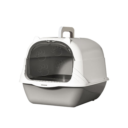 2026 Top Rated Fully Enclosed Cat Litter Box, Gray - Odor-Locking