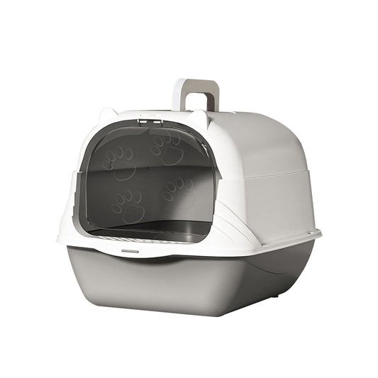 2026 Top Rated Fully Enclosed Cat Litter Box, Gray - Odor-Locking