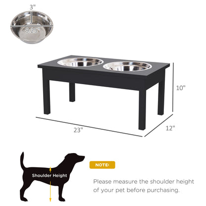 23" Wooden Heavy Duty Dog Food Bowls Pet Elevated Feeding Station
